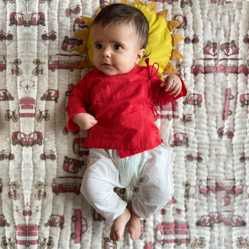 WHITEWATER KIDS UNISEX ORGANIC RED ANGRAKHA  +  WHITE PANTS