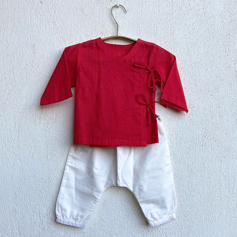 WHITEWATER KIDS UNISEX ORGANIC RED ANGRAKHA  +  WHITE PANTS