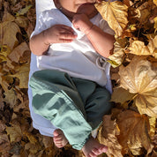 WHITEWATER KIDS UNISEX ORGANIC ESSENTIAL WHITE ANGRAKHA TOP + MINT PANTS