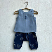 WHITEWATER KIDS UNISEX ORGANIC ZOO MONKEY JHABLA WITH INDIGO ZOO PANTS