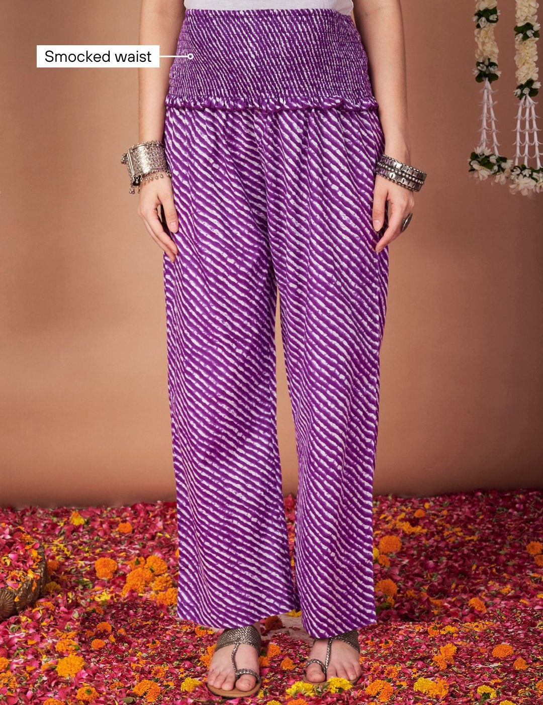 Purple Bandhani Cotton Maternity Kurta with Trouser and Dupatta