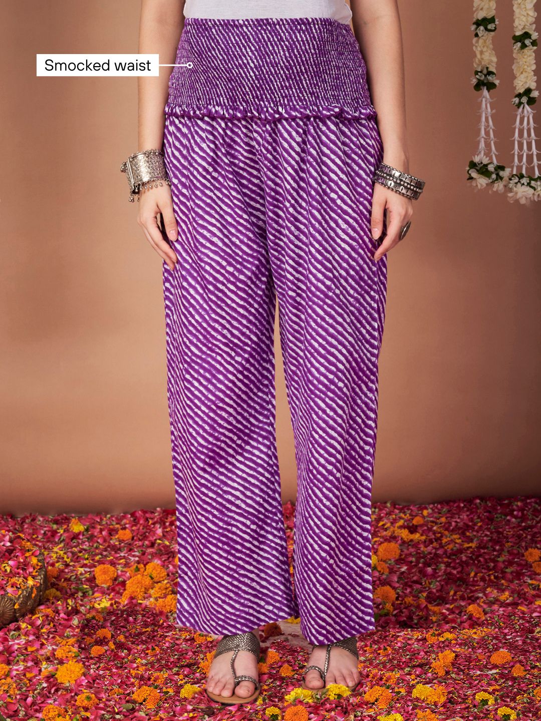 Purple Bandhani Cotton Maternity Kurta with Trouser and Dupatta