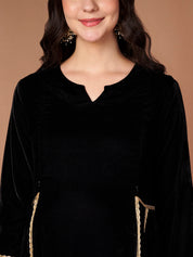 Black Velvet Maternity Kurta Set