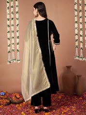 Black Velvet Maternity Kurta Set