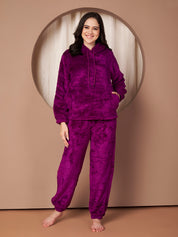 Purple Faux Fur Winter Night Suit