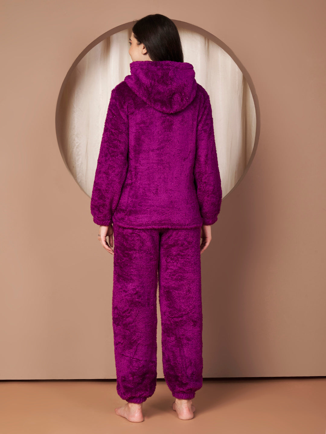 Purple Faux Fur Winter Night Suit