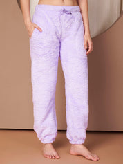 Lilac Faux Fur Winter Night Suit