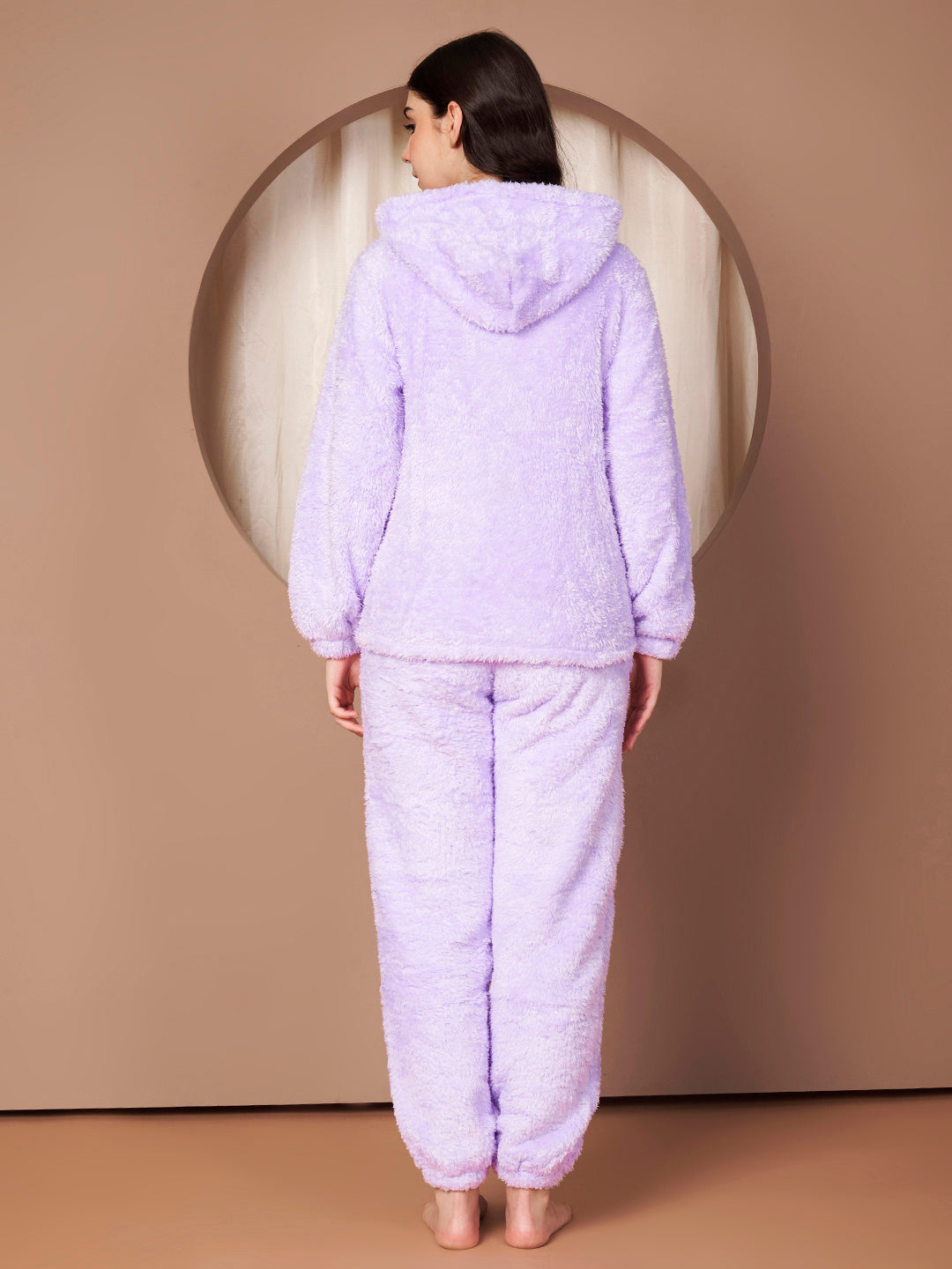 Lilac Faux Fur Winter Night Suit