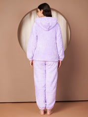 Lilac Faux Fur Winter Night Suit