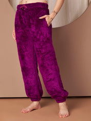 Purple Faux Fur Winter Night Suit