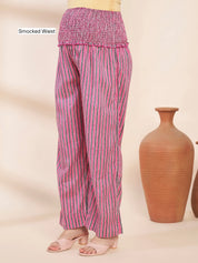 Pink Floral Cotton Hand Embroidery Maternity Kurta with Trouser and Dupatta