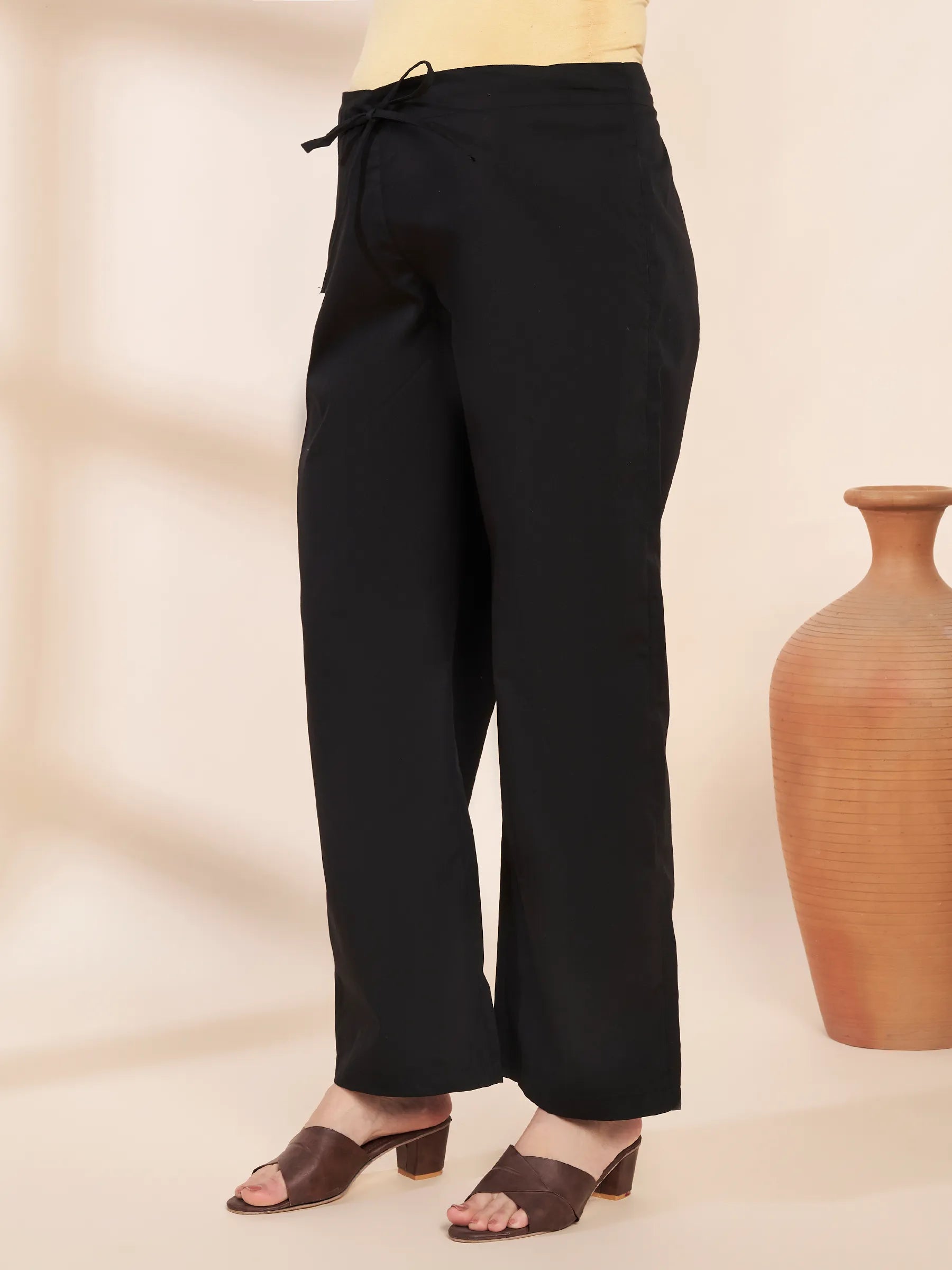 Black Floral Cotton Maternity Kurta with Trouser and Dupatta