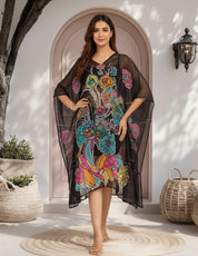 Black Swimwear Cover Up Kaftan