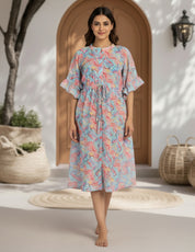 Blue Swimwear Cover Up Dress