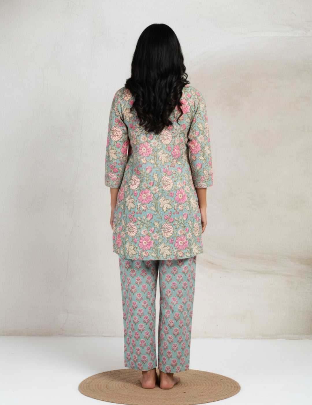 Floral Print Cotton Green Co-Ord Set