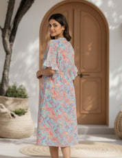 Blue Swimwear Cover Up Dress