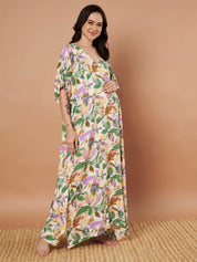 Multi Floral Rayon Maternity Kaftan