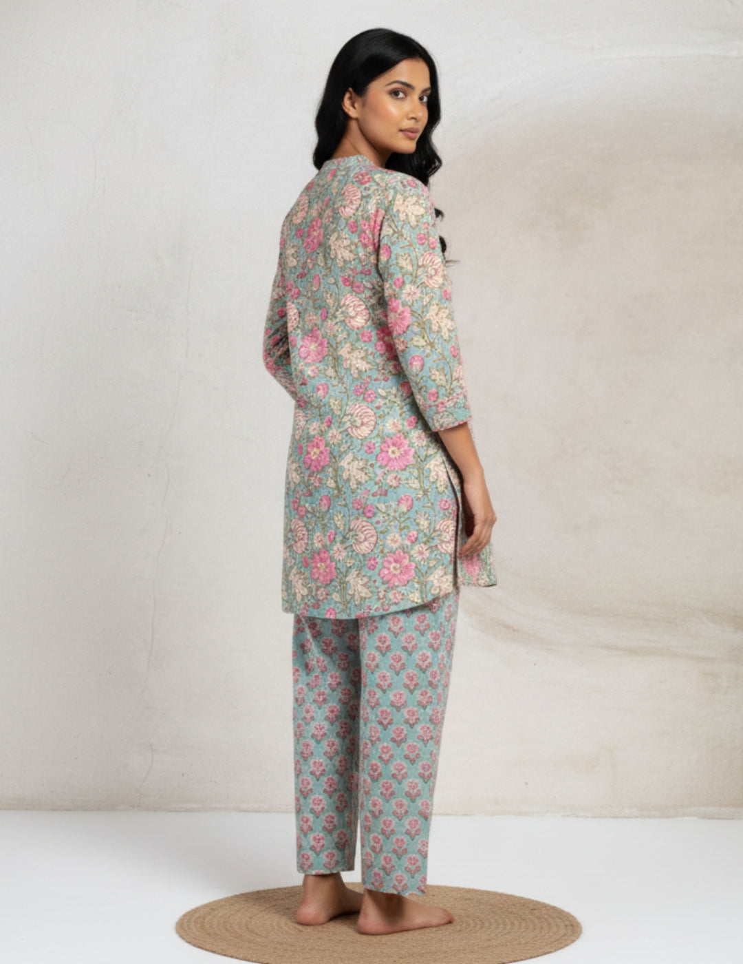 Floral Print Cotton Green Co-Ord Set