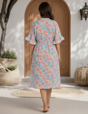 Blue Swimwear Cover Up Dress