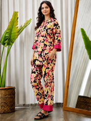 Floral Print Rayon Multi Color Co-Ord Set