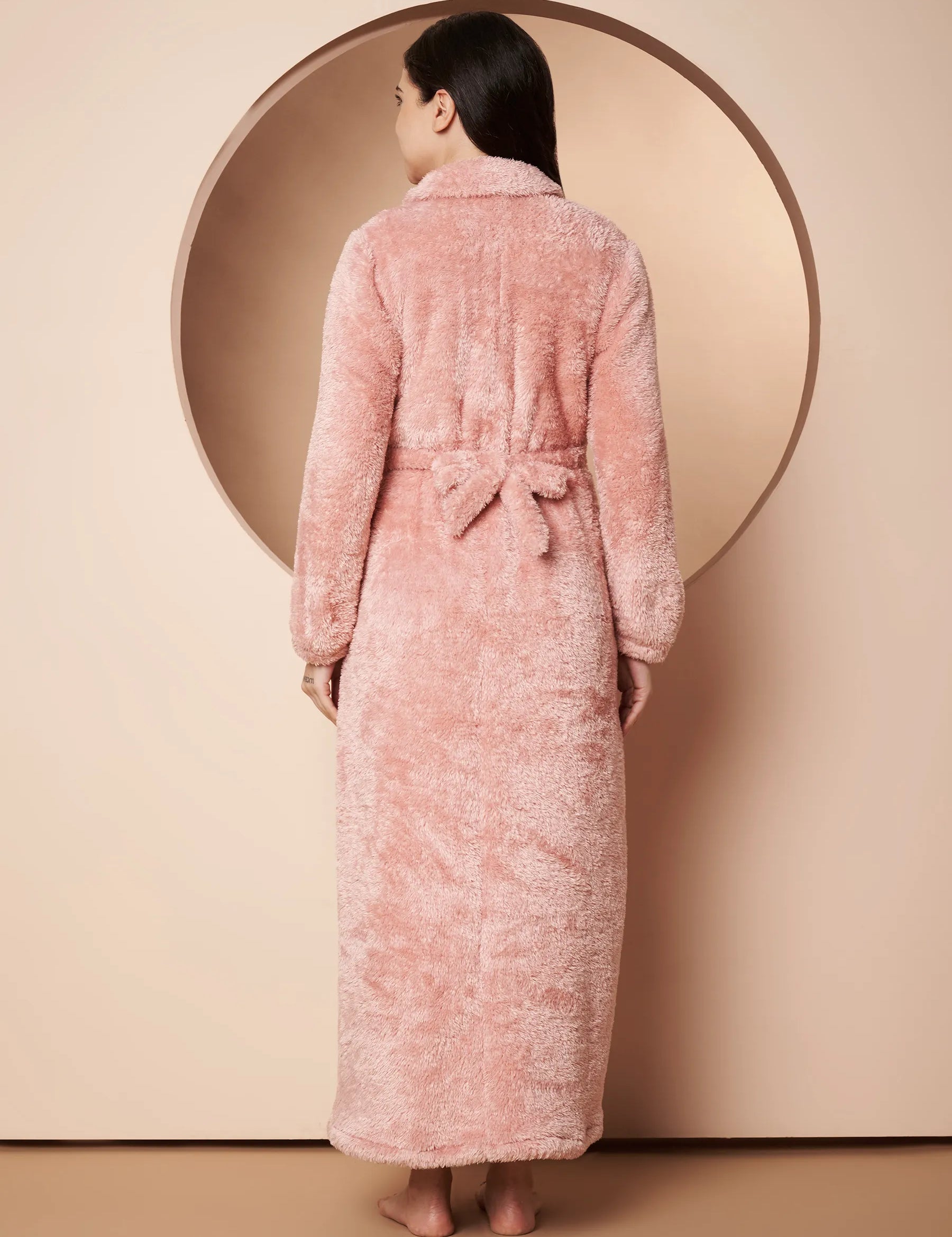 Pink Blanket Fur Maternity Winter Nighty