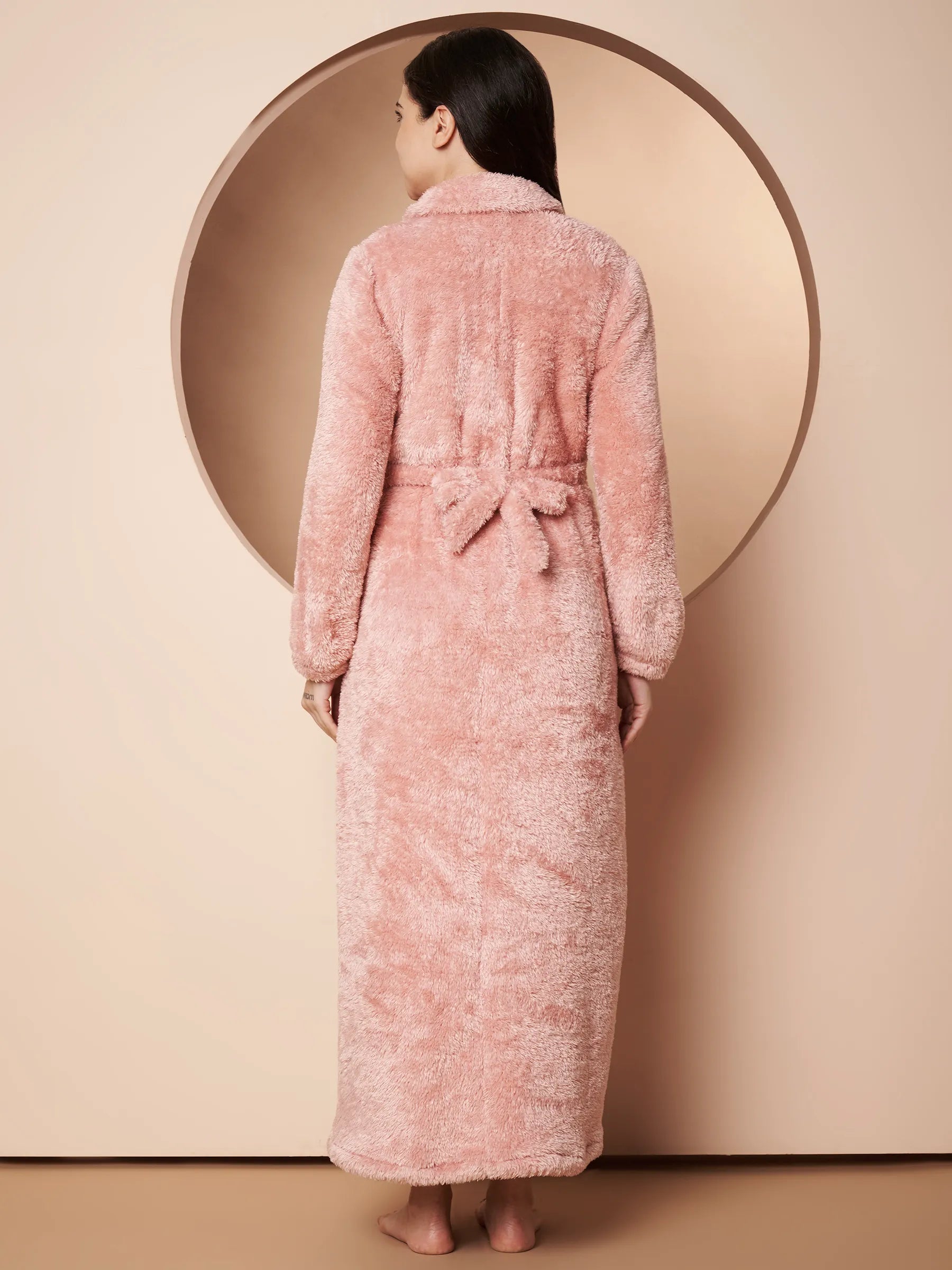 Pink Blanket Fur Maternity Winter Nighty