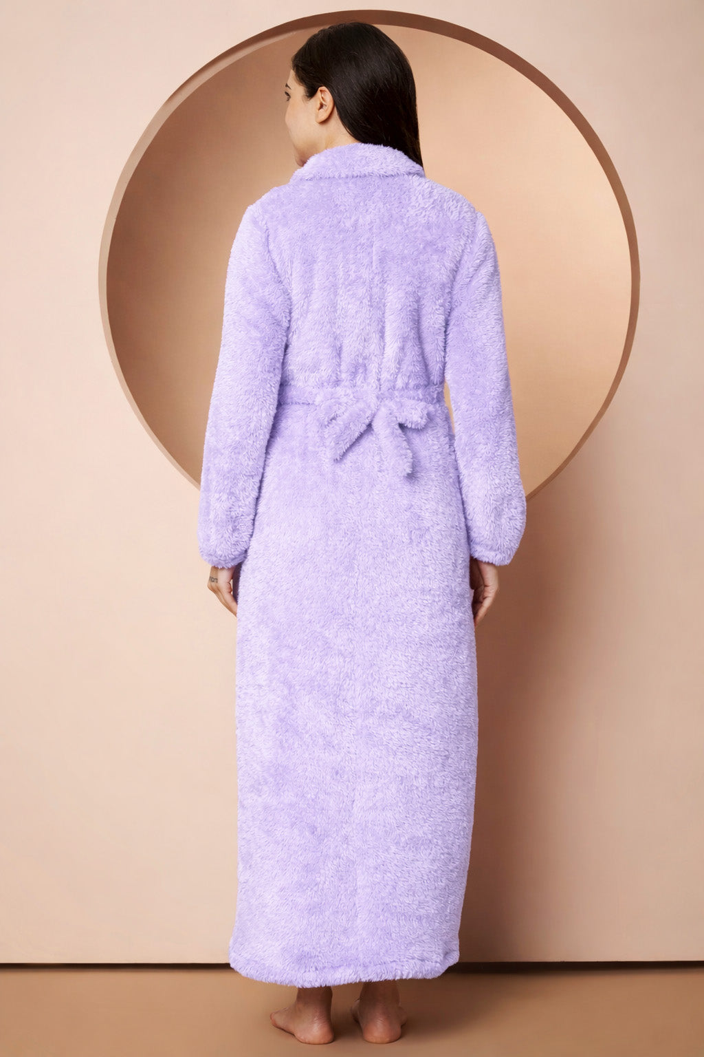 Lilac Blanket Fur Maternity Winter Nighty