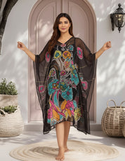 Black Swimwear Cover Up Kaftan