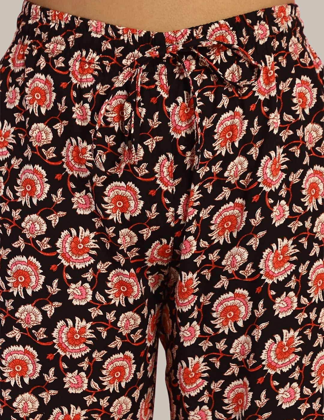 Floral Print Rayon Black Co-Ord Set