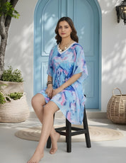 Blue Swimwear Cover Up Kaftan