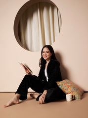 Black Midnight Heart Faux Fur Winter Night Suit