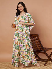 Multi Floral Rayon Maternity Kaftan