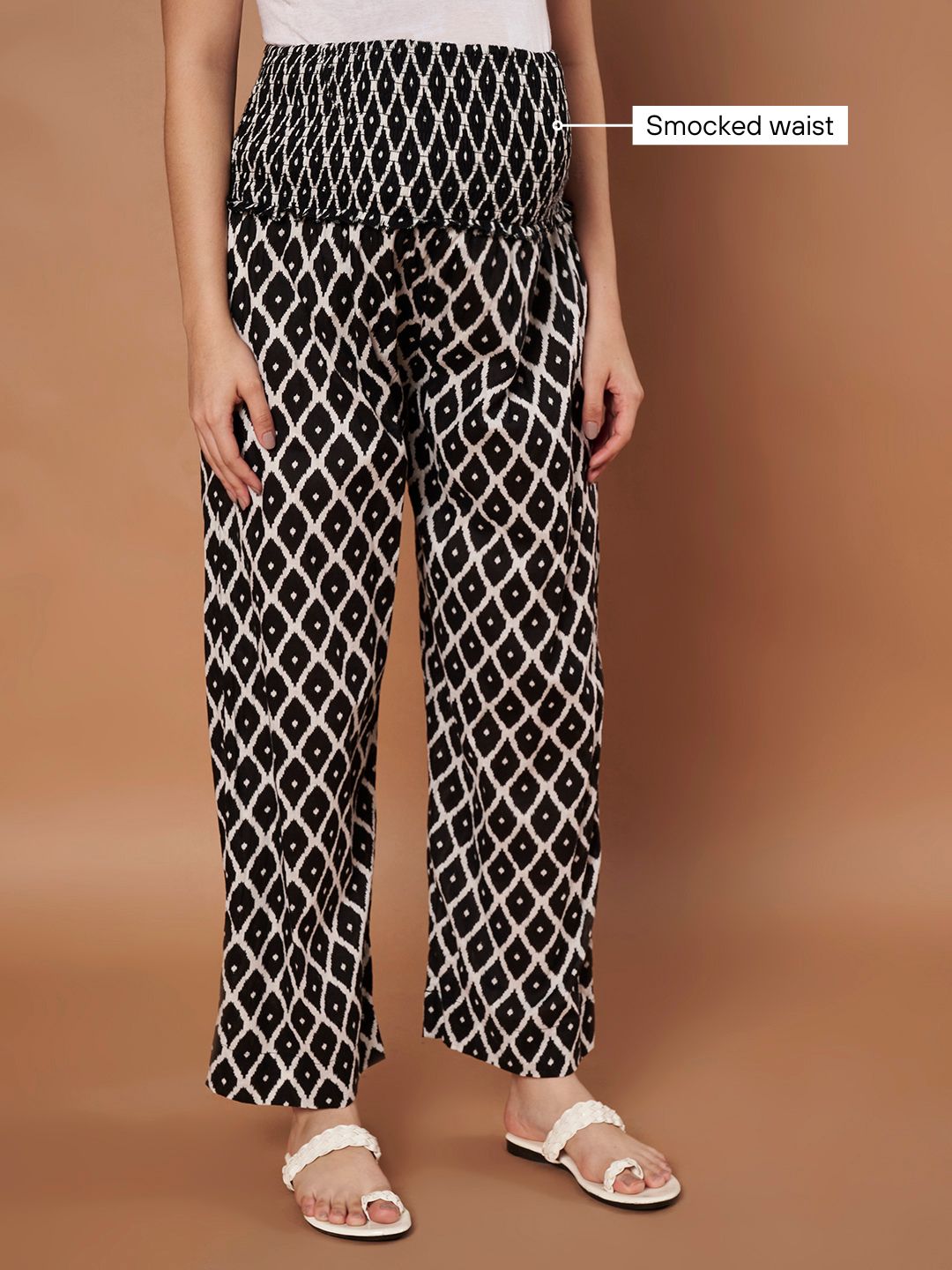 Black Ikkat Cotton Maternity Kurta with Trouser and Dupatta