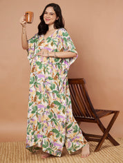 Multi Floral Rayon Maternity Kaftan