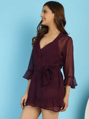 Dark Purple Babydoll with matching G-String & Robe