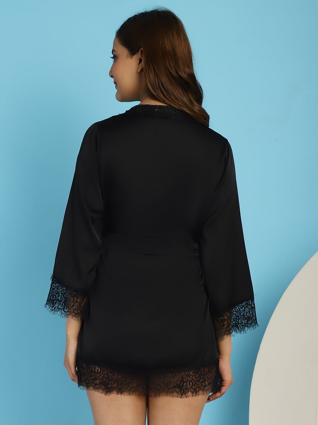 Black Satin Robe
