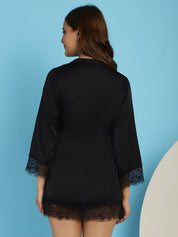 Black Satin Robe