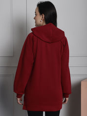Maroon Winter Maternity Pullover Sweatshirt