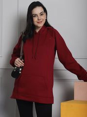 Maroon Winter Maternity Pullover Sweatshirt