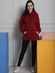 Maroon Winter Maternity Pullover Sweatshirt