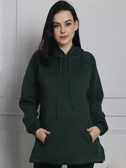 Green Winter Maternity Pullover Sweatshirt