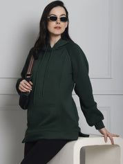 Green Winter Maternity Pullover Sweatshirt