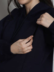 Navy Winter Maternity Pullover Sweatshirt
