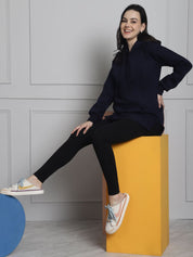 Navy Winter Maternity Pullover Sweatshirt