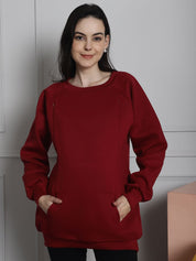 Maroon Winter Maternity Lounge Top