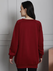 Maroon Winter Maternity Lounge Top