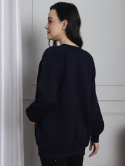 Navy Winter Maternity Lounge Top