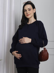 Navy Winter Maternity Lounge Top