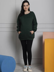 Green Winter Maternity Lounge Top