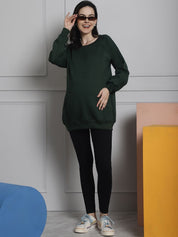 Green Winter Maternity Lounge Top